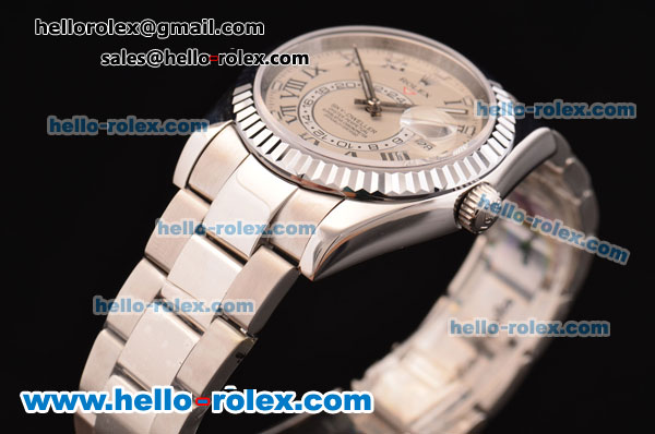 Rolex Sky-Dweller Asia 2813 Automatic Steel Case/Strap with Grey Dial and Roman Markers - Click Image to Close